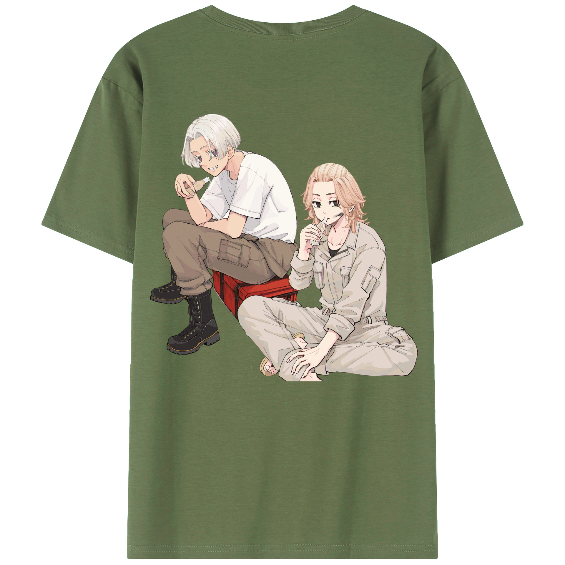 （画像用） 東京リベンジャーズ Tokyo Revengers 綿100％ メンズ半袖Tシャツ（バックプリント） 通気性